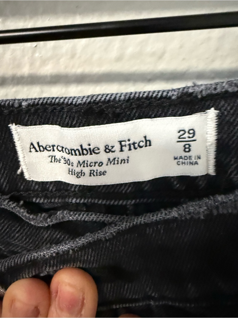Abercrombie & Fitch Dark Black Denim Button-Front Mini Skirt - Picture 3 of 4